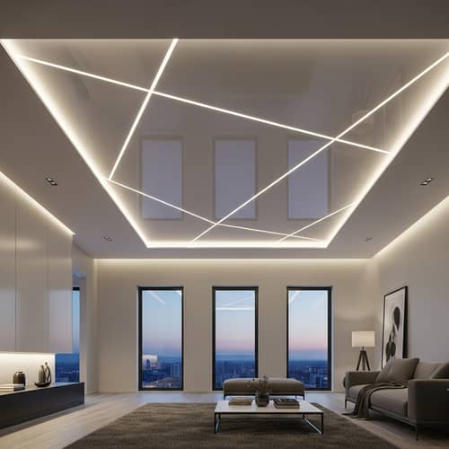 Satin Stretch Ceilings: Elegant Room Interior Design