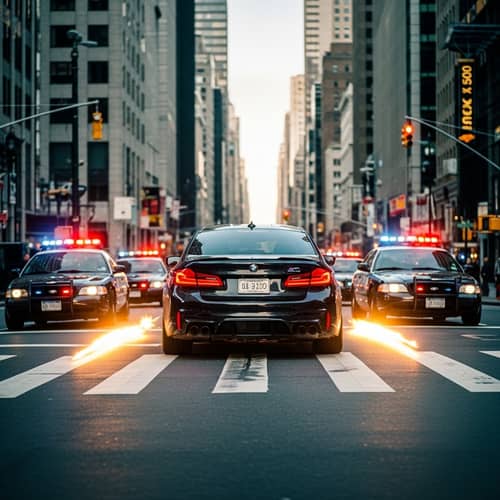 BMW M5 Competition Evades Police Chase in Vibrant New York Scene