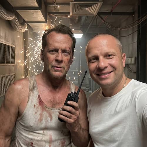 Epic Selfie with John McClane in Nakatomi Plaza