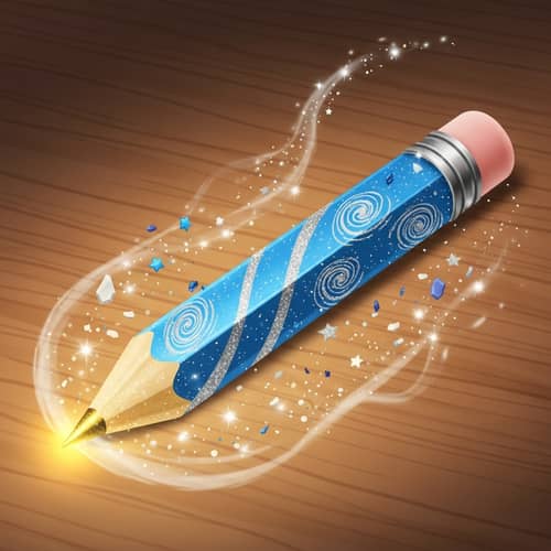 Enchanting Magical Pencil on Wooden Table
