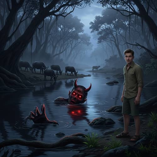 Eerie Jungle Scene: Devil in the River
