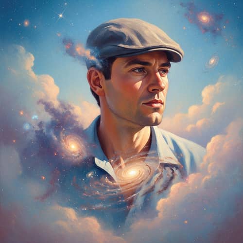 Celestial Impressionist Portrait of a Man | Cosmic Vibes