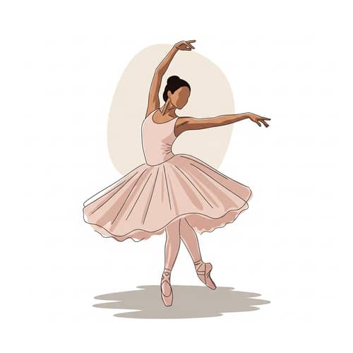 Minimalist Impressionism: Woman Ballet Dancing
