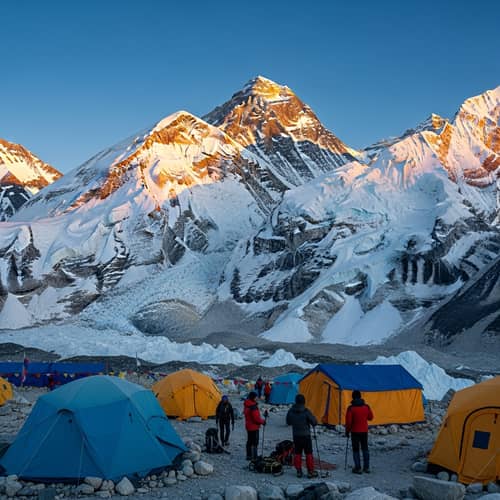 Panoramic View of Mount Everest at Dawn