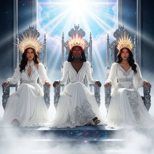 Celestial Kingdom: Multicultural Queens with Luminous Tiaras