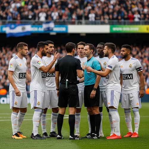 Influencing Referee: White Jersey Soccer Team vs. RM Crown Emblem