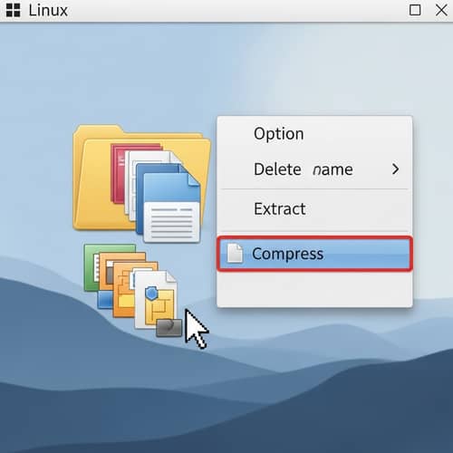 Desktop with Linux OS: File Management & Compression