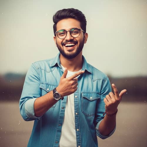 Vintage South Asian Dating Profile Portrait with Charm & Friendliness