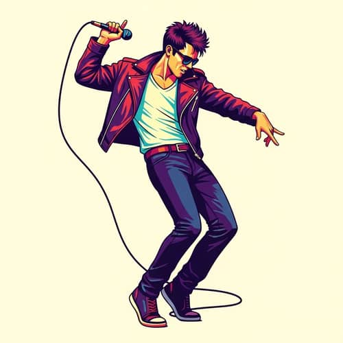 Dynamic Pop Art Portrayal of a Male Pop Singer | Retro Aesthetic