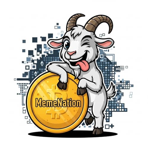 MemeNation Goat Meme Token Logo | Playful Crypto Theme