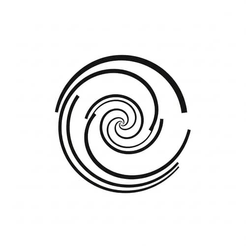 Elegant Black Spiral on White Background
