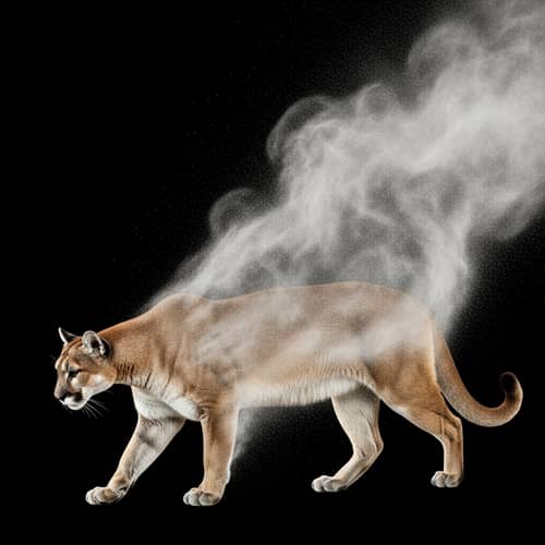 Puma Transformation: Dynamic Change into Fine Powder Cloud