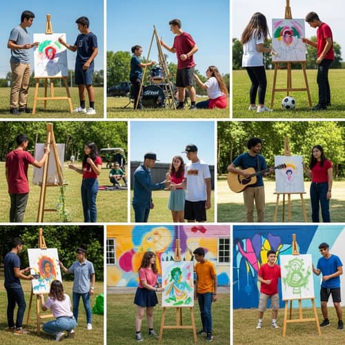 Outdoor Youth Event with Multiracial Teens - Positive Vibes