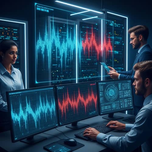 Futuristic Cybersecurity Lab | Secure Network Activities Visualization