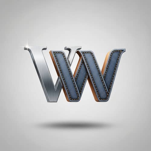 3D Logo Design for Clothing Store with 'V W' Letters