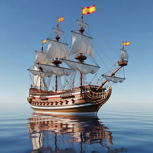 Intricately Detailed El Mariana Spanish Ship