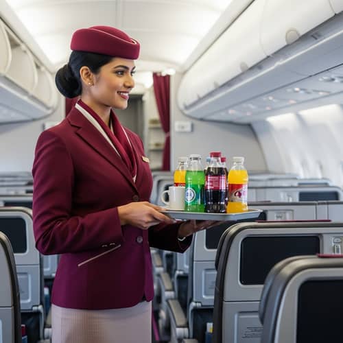 Qatar Airways Flight Attendant | In-Flight Service | South Asian Descent