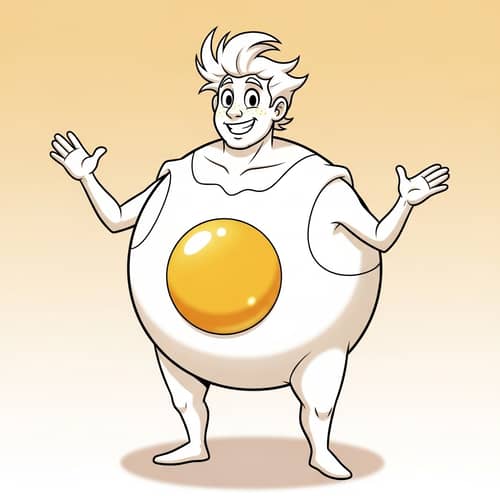 Quirky Egg Man Illustration | Friendly and Comical Character