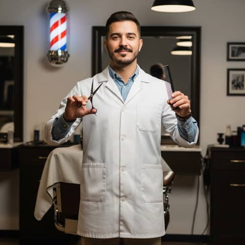 Professional Hispanic Barber with Confidence | Barber Shop Portrait