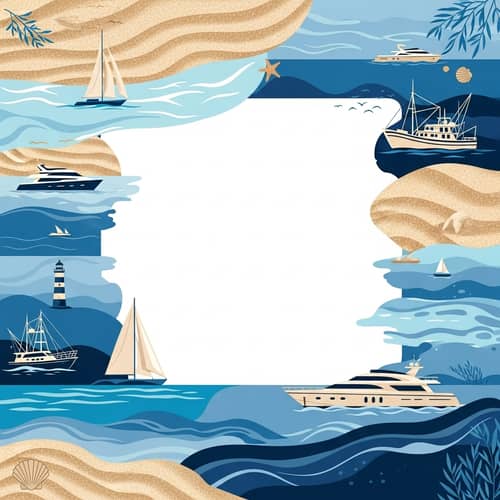 Marine Theme Graphics Template | Beige & Blue Colors