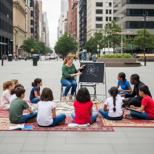 Inclusive Outdoor Classroom in Urban City | Educational Diversity