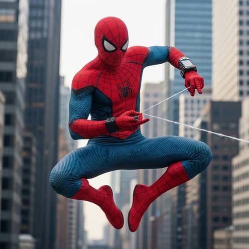 Urban Superhero Flipping in City | Web Shooter Action Figure