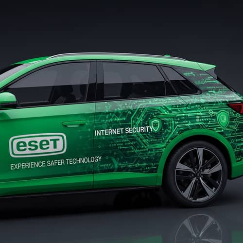 ESET Internet Security Car Advertisement for Xiaomi SU7