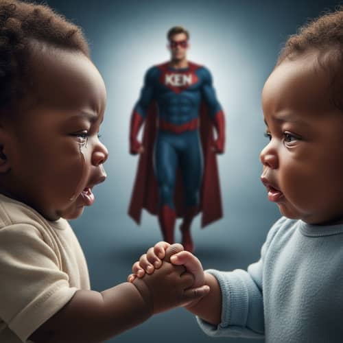 Resilience and Innocence: Heartfelt Moment with Superhero Ken
