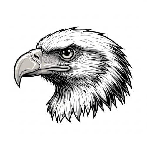 Detailed Eagle Head Design: Majestic Illustration
