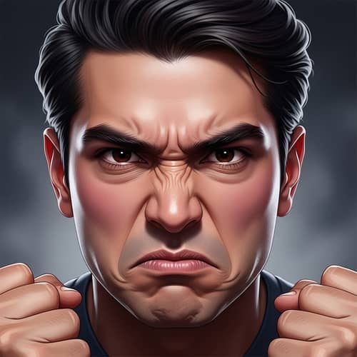 Intense Anger Emotion Displayed by South Asian Man