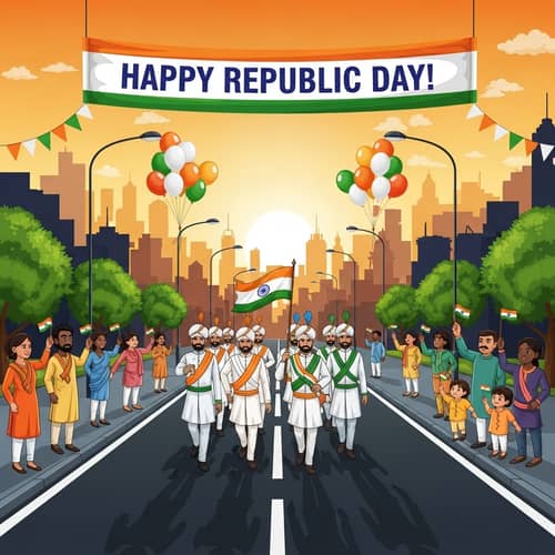 Republic Day Parade Celebration | Festive Patriotic Scene