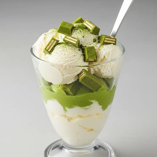 Delicious KitKat Matcha Ice Cream Sundae
