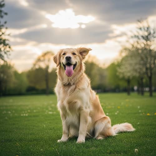 Happy Golden Retriever Enjoying a Sunny Day in the Park