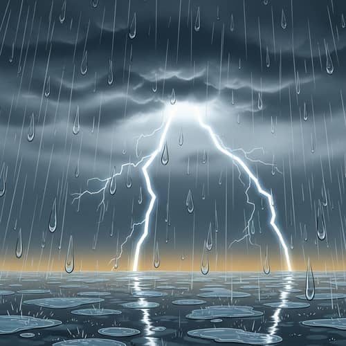 Animated Heavy Rain: Dark Clouds and Large Raindrops