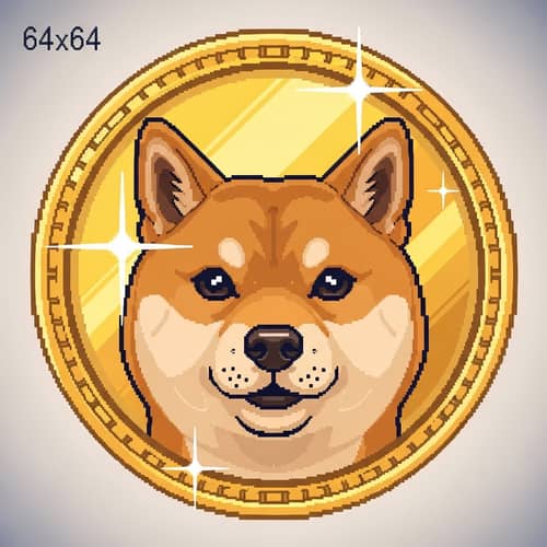 64x64 Pixel Art Dogecoin Emblem