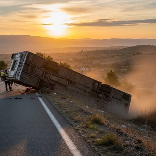 Bus Overturns: A Dramatic City Incident