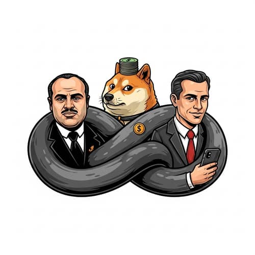 Dynamic Memecoin Logo Featuring Iconic Characters
