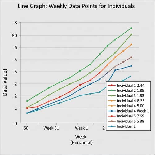 Line Graph of Data Points for Anonymous Individuals