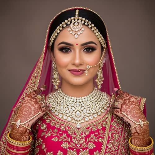Whimsical Indian Bride with Diamond Jewellery | Traditional Wedding