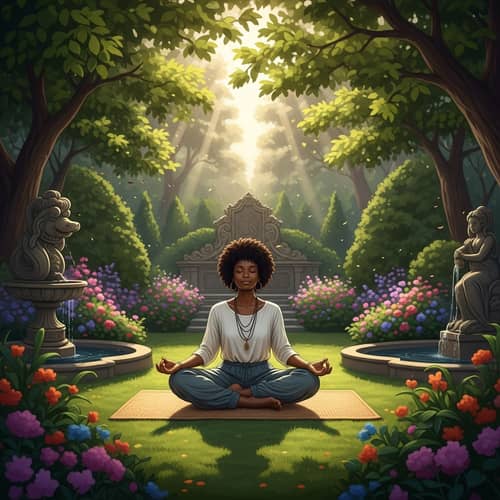 Tranquil Morning Meditation in Serene Garden