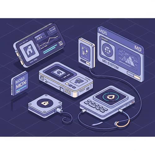 Futuristic MD System Icons Interface Illustration