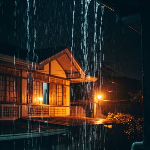 Tranquil Rainy Night | Filipino House Exterior View