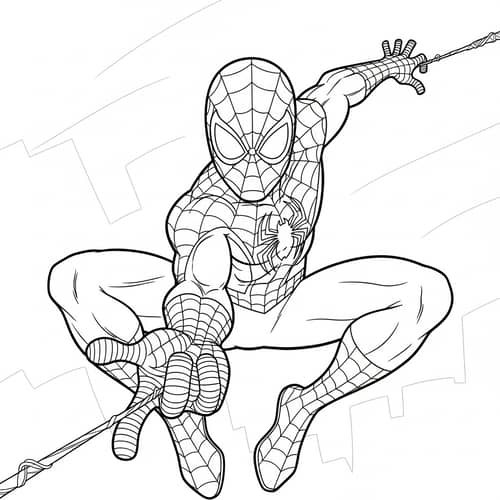 Black and White Spiderman Coloring Page
