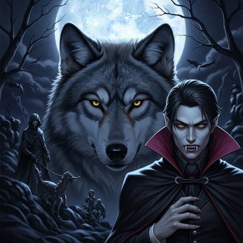 Mystical Wolf and East Asian Vampire Encounter