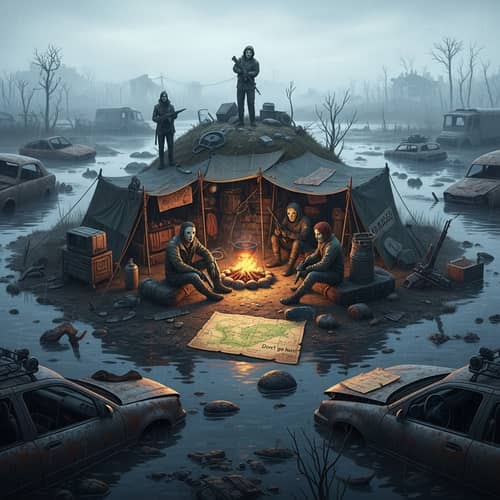 Cheerful Nomad Camp in Ruins: Tales of Survival in the Zone