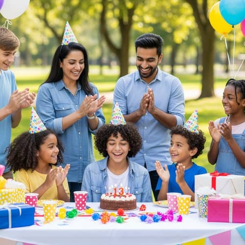 Joyful 13-Year-Old Boy Birthday Party Celebration