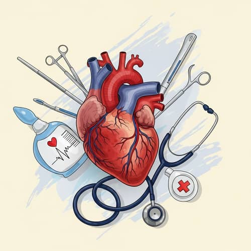 Symbolic Heart Disease Illustration | Medical Scene Artwork