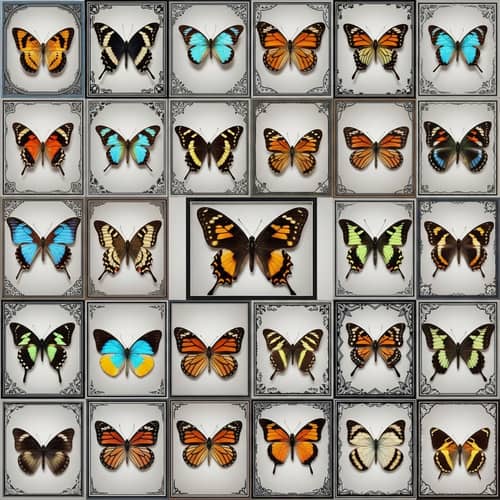 Colorful Butterfly Collage with Unique Borders | Aesthetic Images