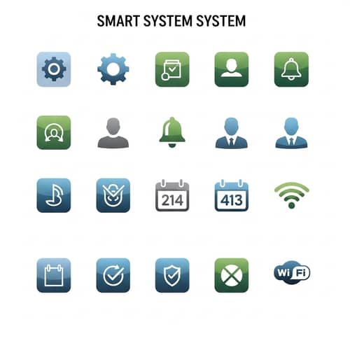 Modern System Icons Collection: Settings, Notifications, Profile, Calendar, Wi-Fi