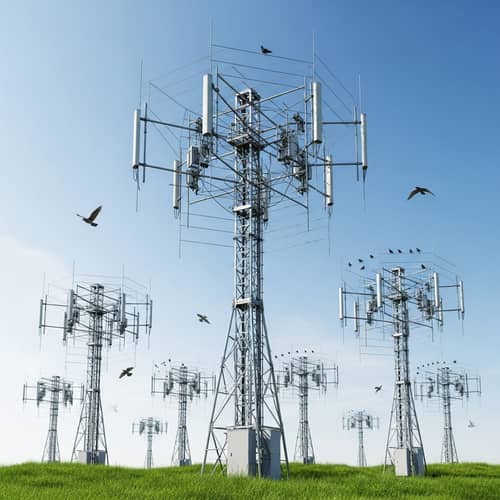 Telecommunications Antennas Landscape - Signal Transmission Scene